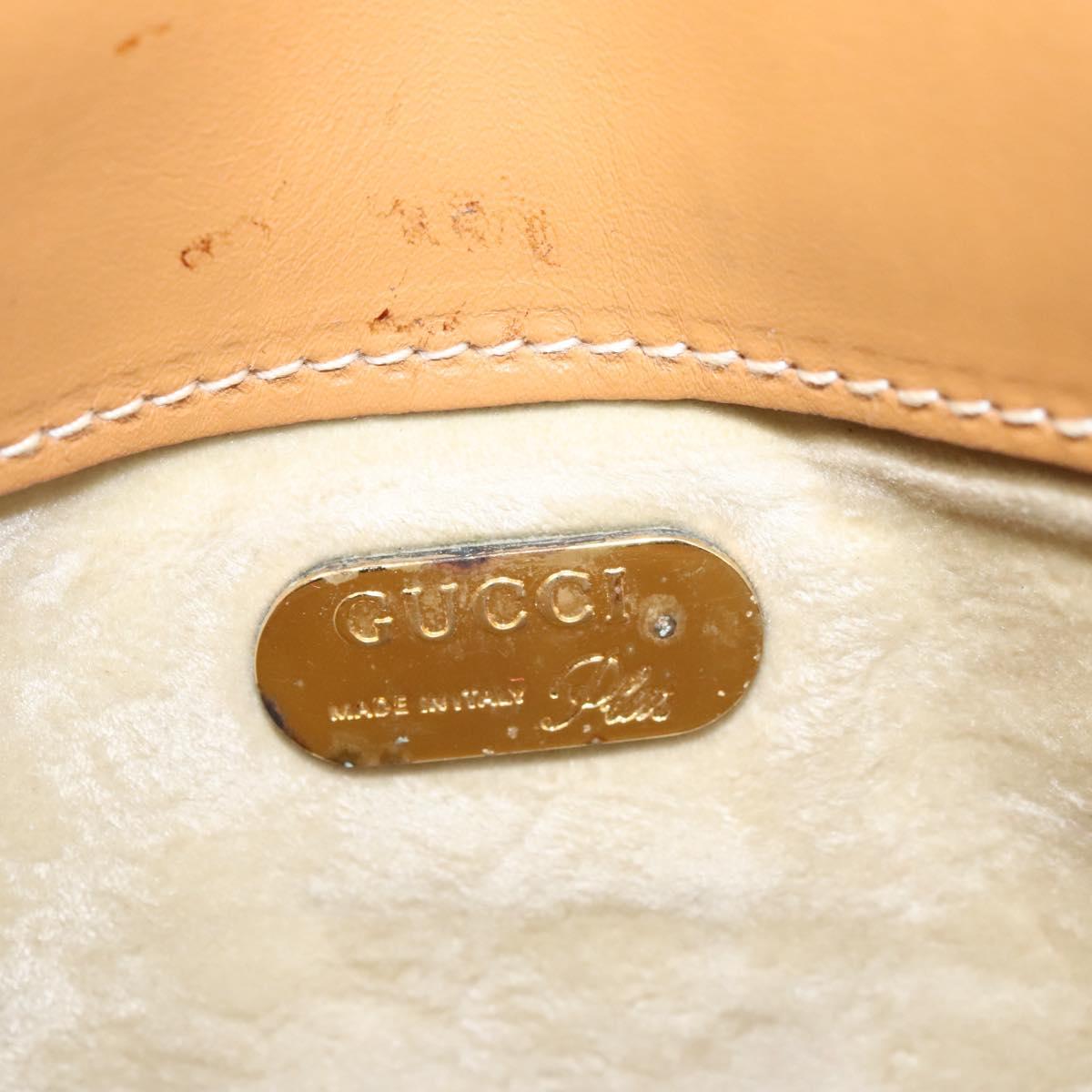 GUCCI Shoulder Bag Leather Black Gold Auth BA1437