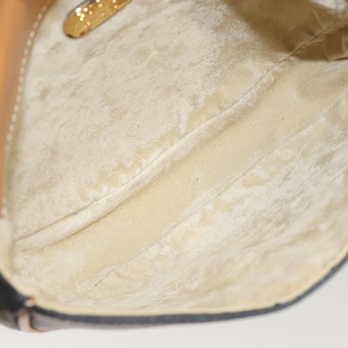 GUCCI Shoulder Bag Leather Black Gold Auth BA1437