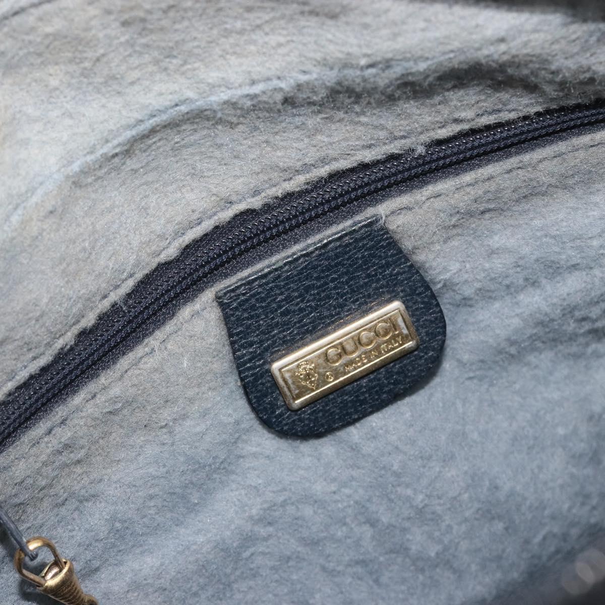 GUCCI GG Supreme Shoulder Bag PVC Navy Gold 001 56 0942 Auth BA14373