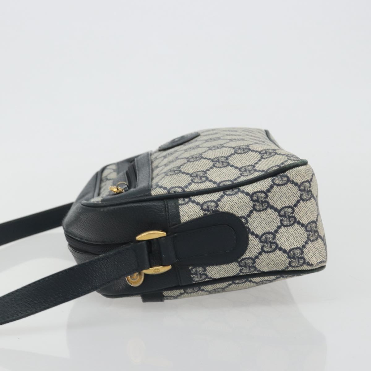 GUCCI GG Supreme Shoulder Bag PVC Navy Gold 001 56 0942 Auth BA14373
