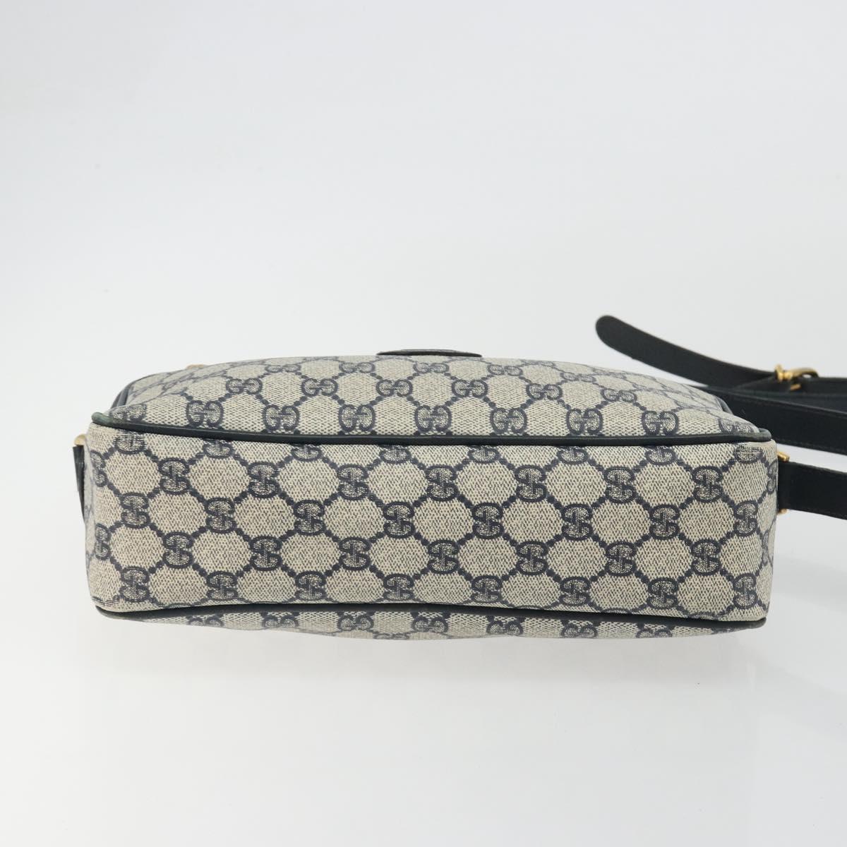 GUCCI GG Supreme Shoulder Bag PVC Navy Gold 001 56 0942 Auth BA14373