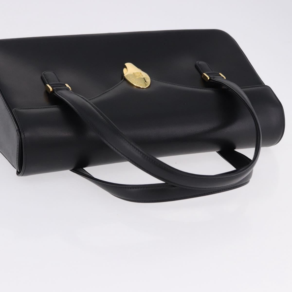GIVENCHY Hand Bag Leather Black Gold Auth BA14377