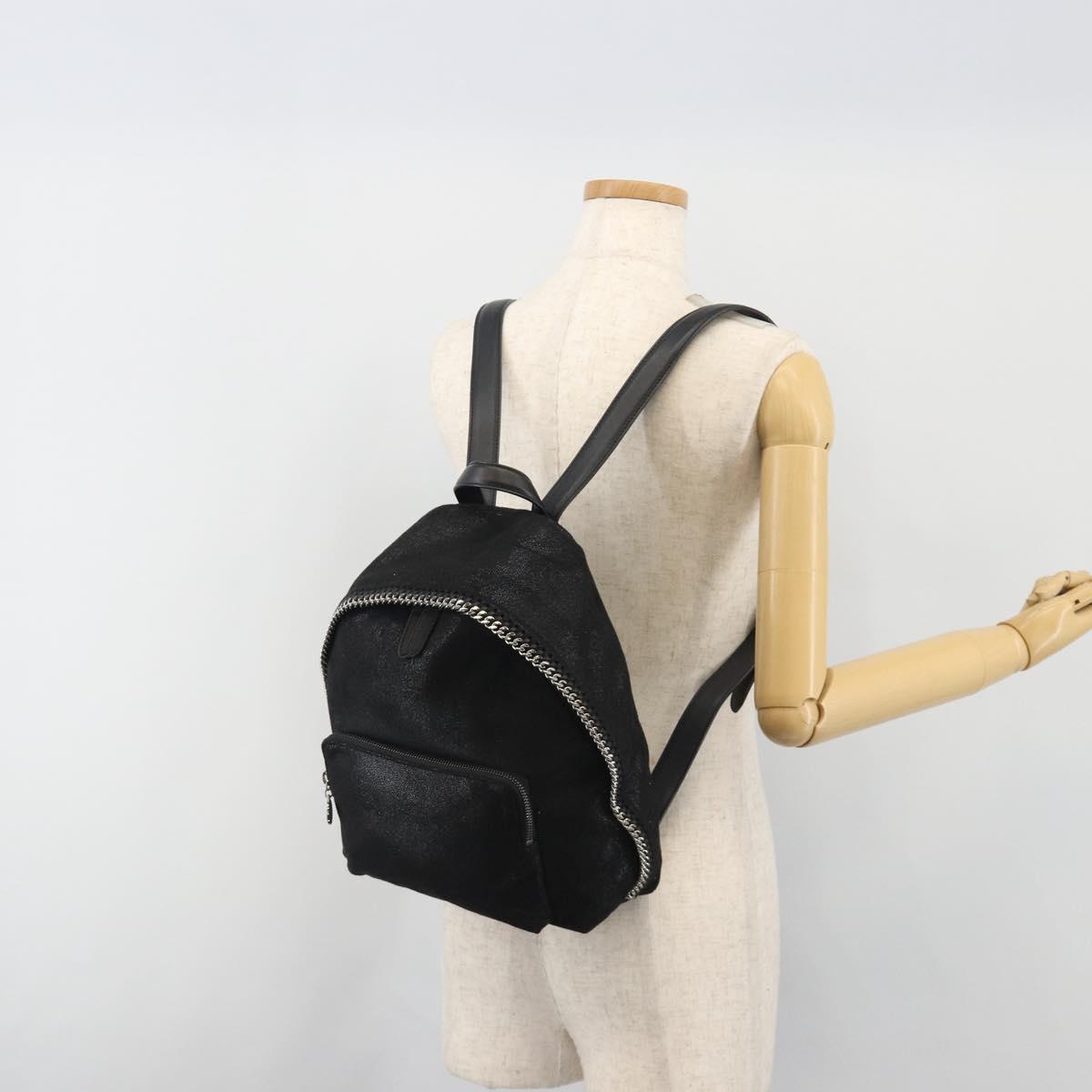 Stella MacCartney Falabella Chain Backpack Polyester Black 410905 Auth BA14378A