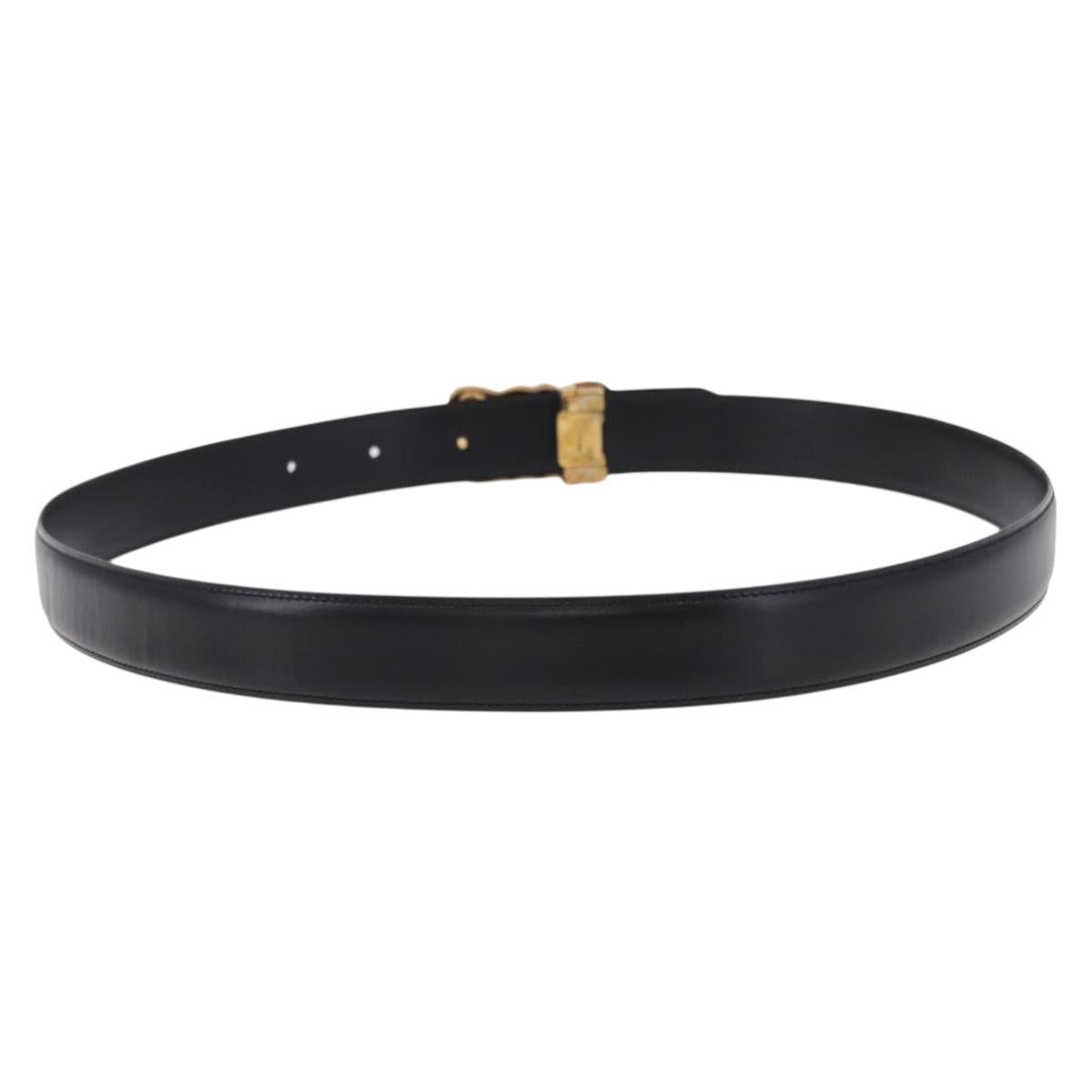 CARTIER Belt Leather 40.9"" Black Gold Auth BA14379