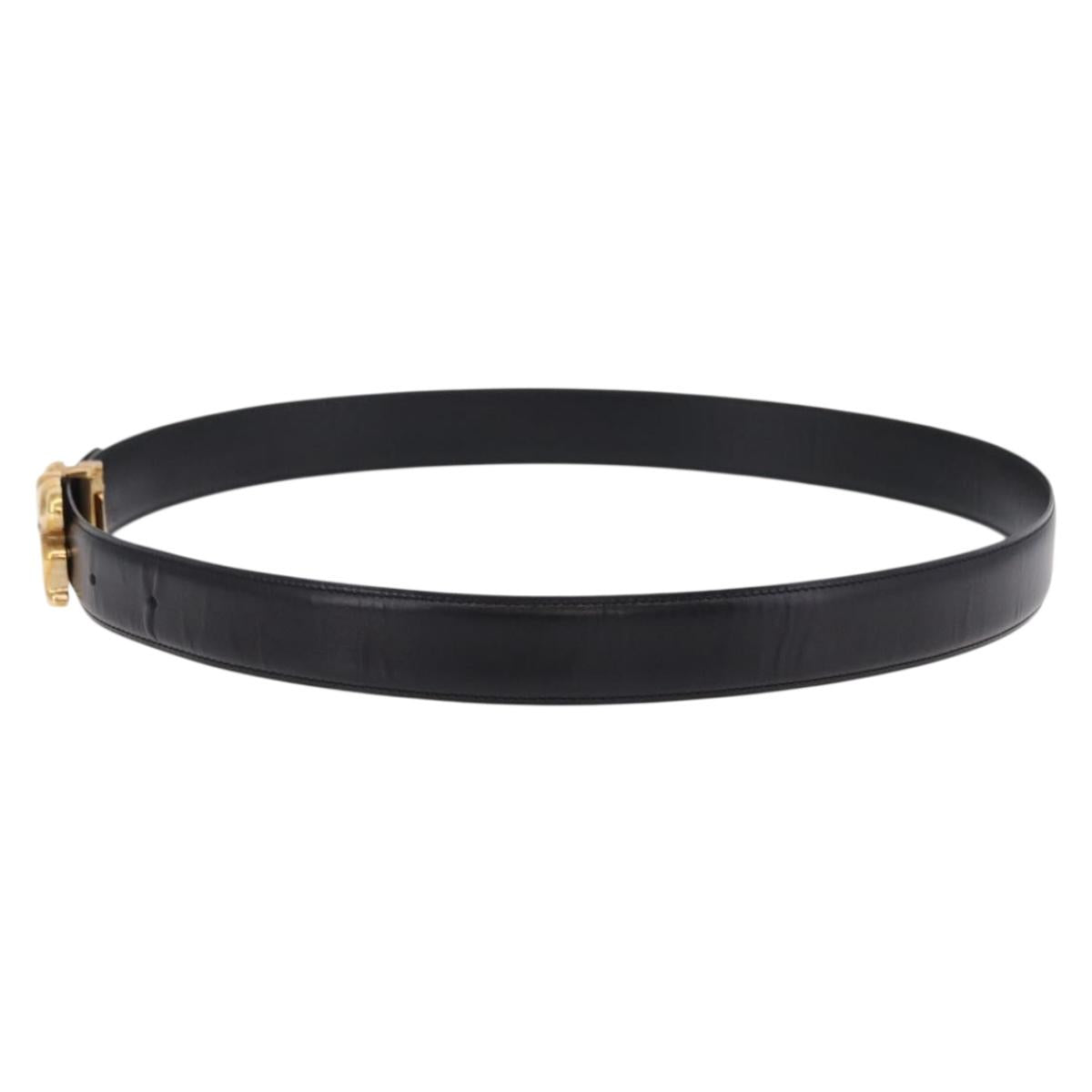 CARTIER Belt Leather 40.9"" Black Gold Auth BA14379