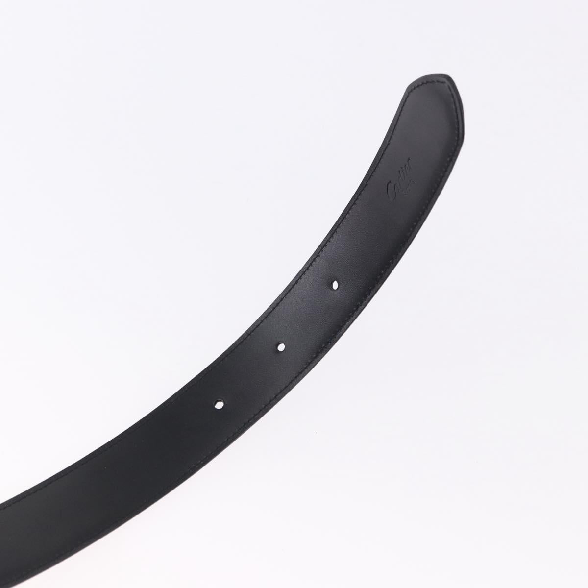CARTIER Belt Leather 40.9"" Black Gold Auth BA14379