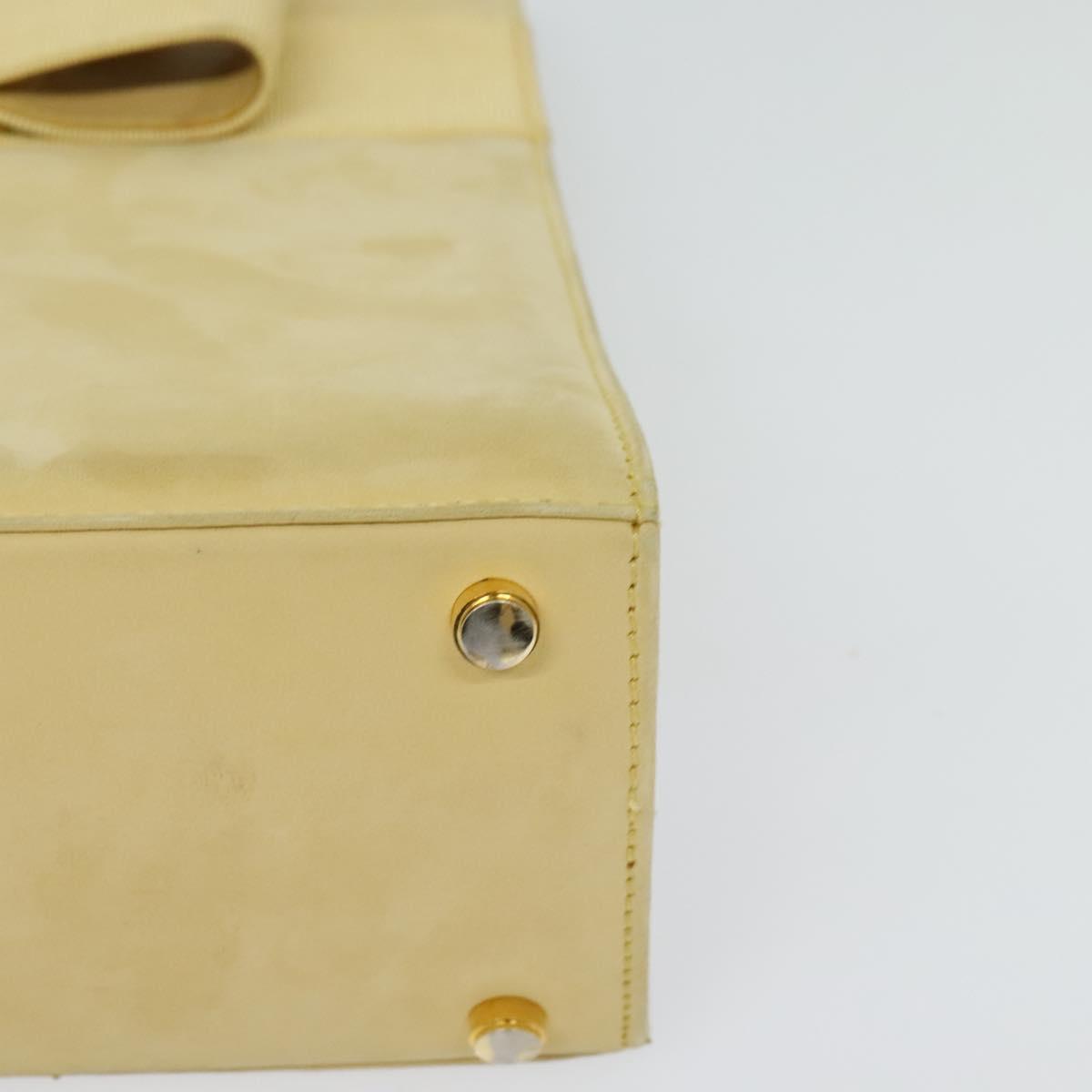 Salvatore Ferragamo Vala Hand Bag Suede Beige Gold Auth BA1438