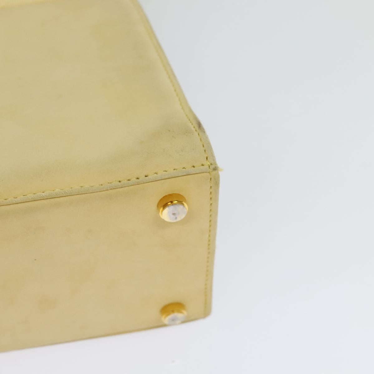 Salvatore Ferragamo Vala Hand Bag Suede Beige Gold Auth BA1438