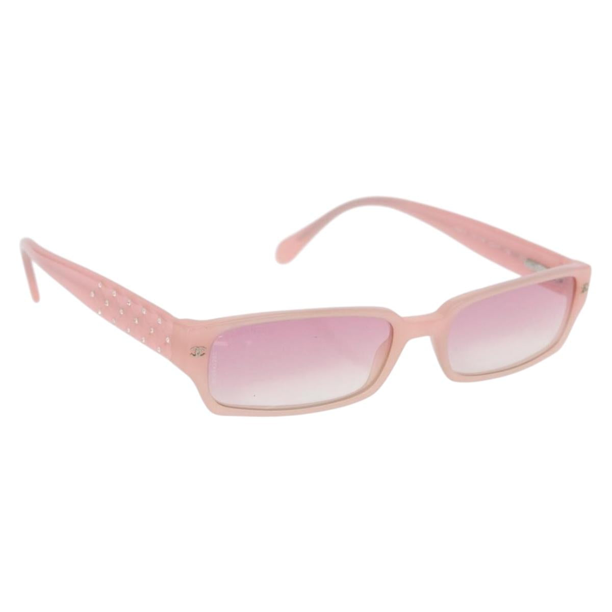 CHANEL Sunglasses plastic Pink CC Auth BA14385M