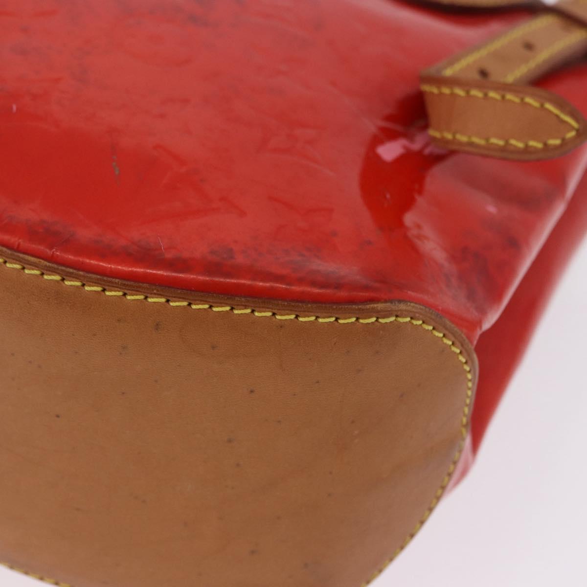 LOUIS VUITTON Monogram Vernis Biscayne Bay GM Bag Rouge M91287 LV Auth BA14386