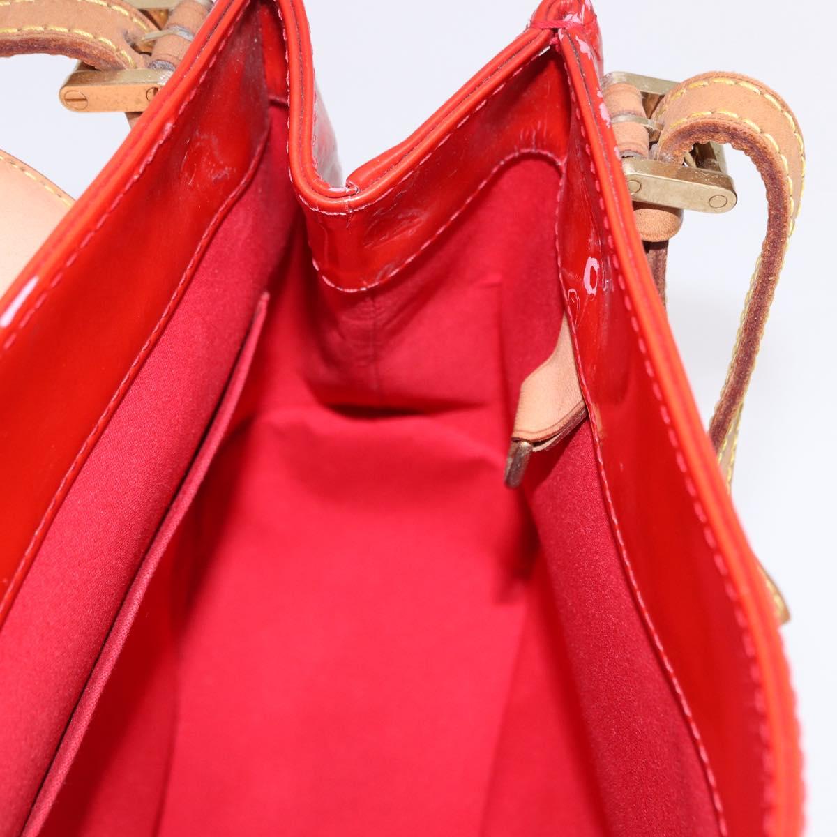 LOUIS VUITTON Monogram Vernis Biscayne Bay GM Bag Rouge M91287 LV Auth BA14386