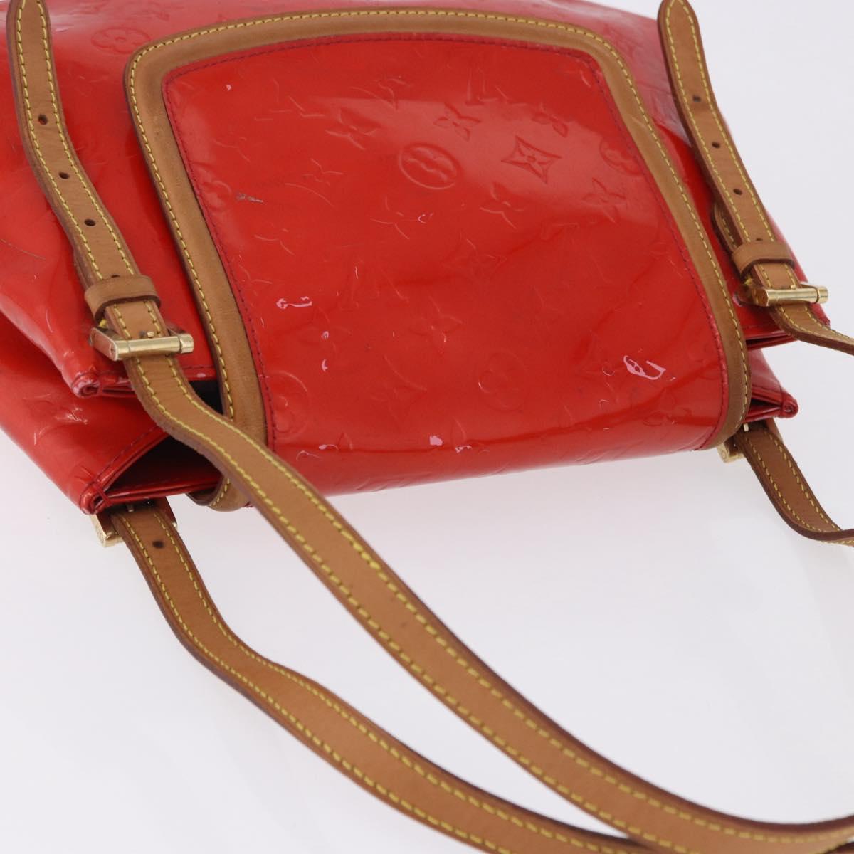 LOUIS VUITTON Monogram Vernis Biscayne Bay GM Bag Rouge M91287 LV Auth BA14386