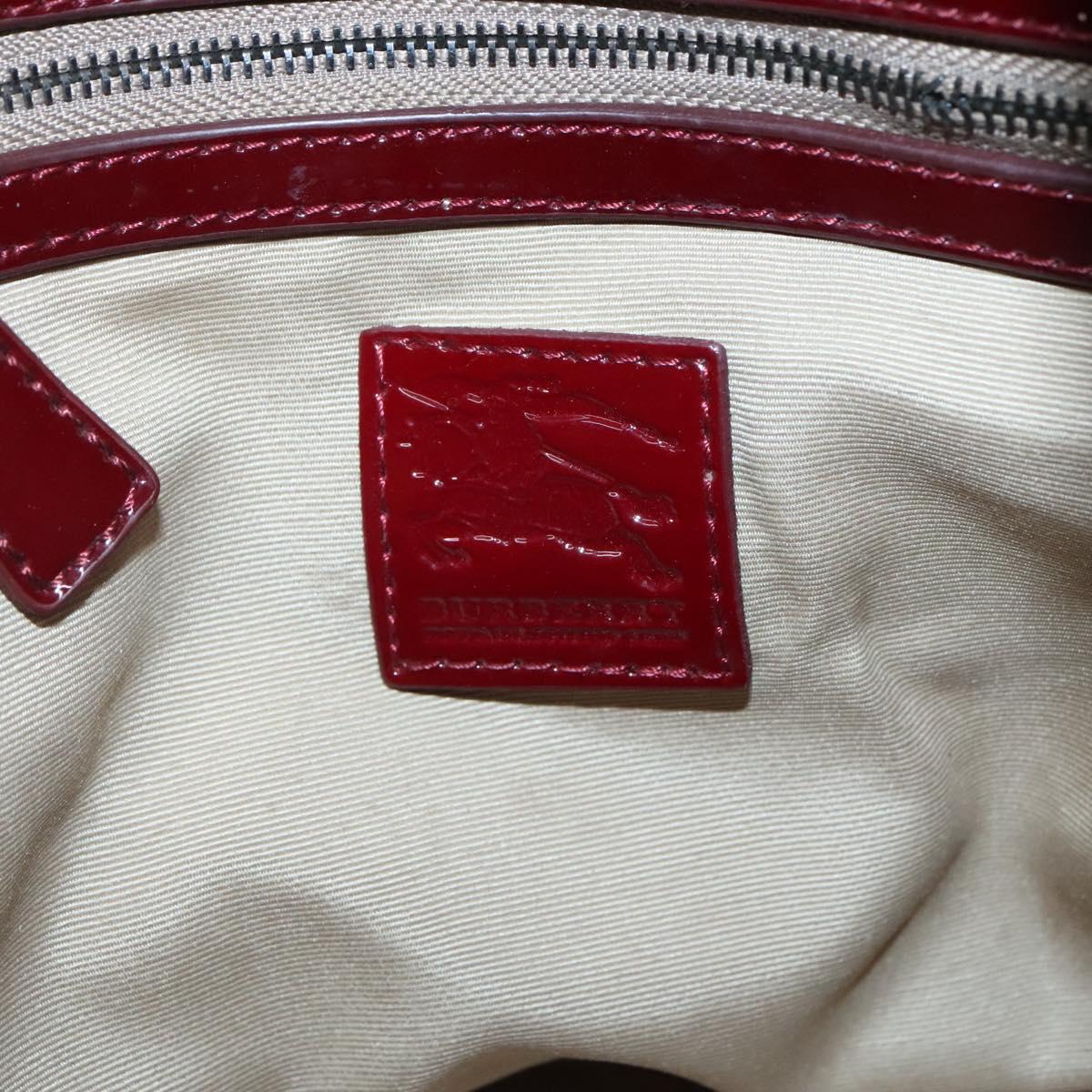 BURBERRY Nova Check Shoulder Bag PVC Beige Silver Auth BA1439