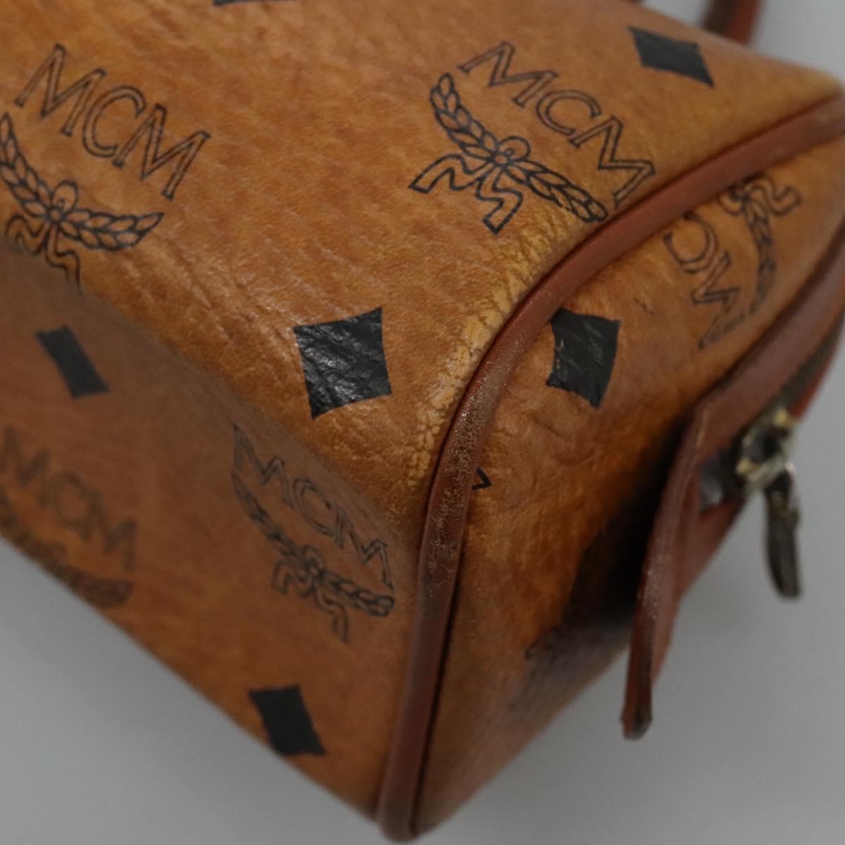 MCM Logogram Vicetos Hand Bag PVC Leather 2way Brown Gold Auth BA1440