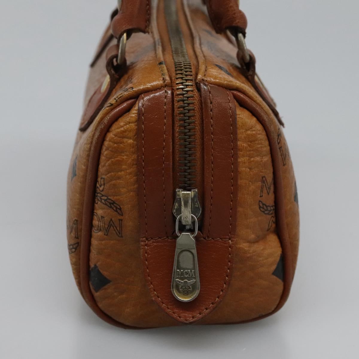 MCM Logogram Vicetos Hand Bag PVC Leather 2way Brown Gold Auth BA1440