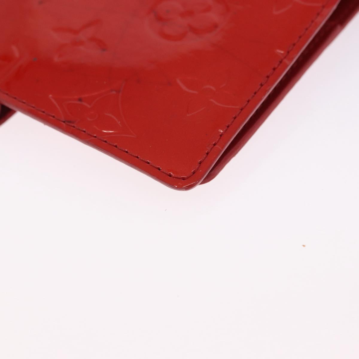 LOUIS VUITTON Monogram Vernis Agenda PM Planner Cover Red R21016 Auth BA14403