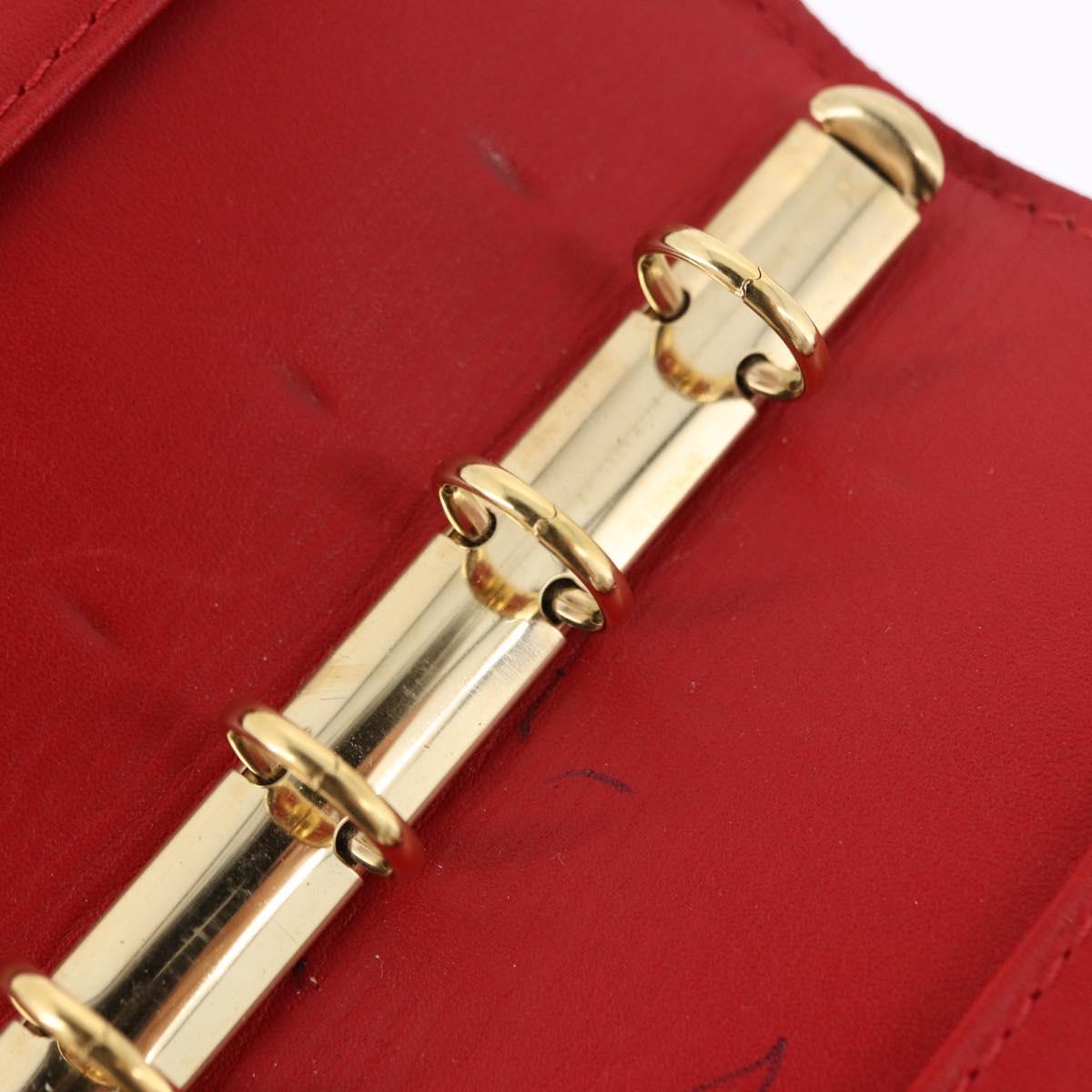 LOUIS VUITTON Monogram Vernis Agenda PM Planner Cover Red R21016 Auth BA14403