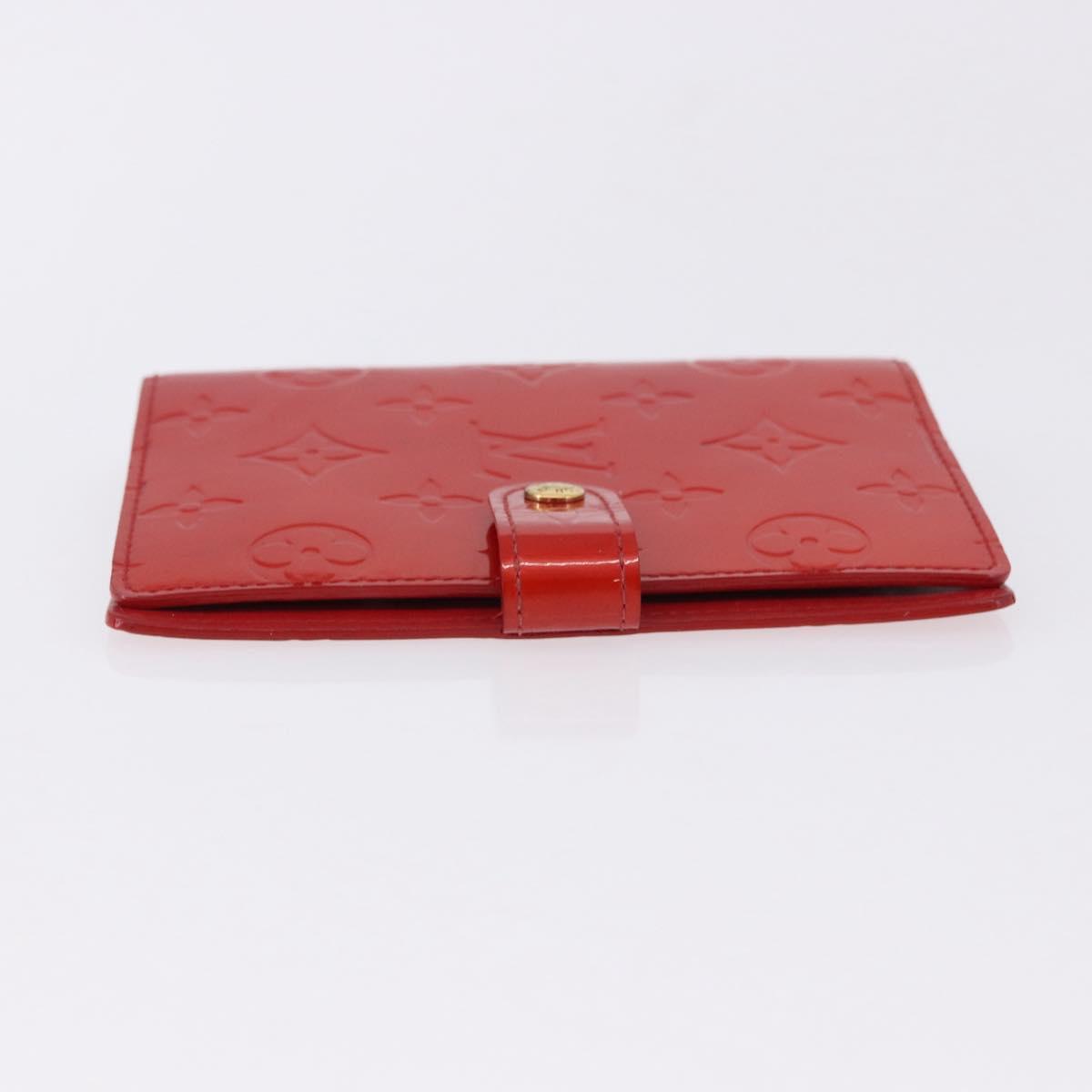 LOUIS VUITTON Monogram Vernis Agenda PM Planner Cover Red R21016 Auth BA14403