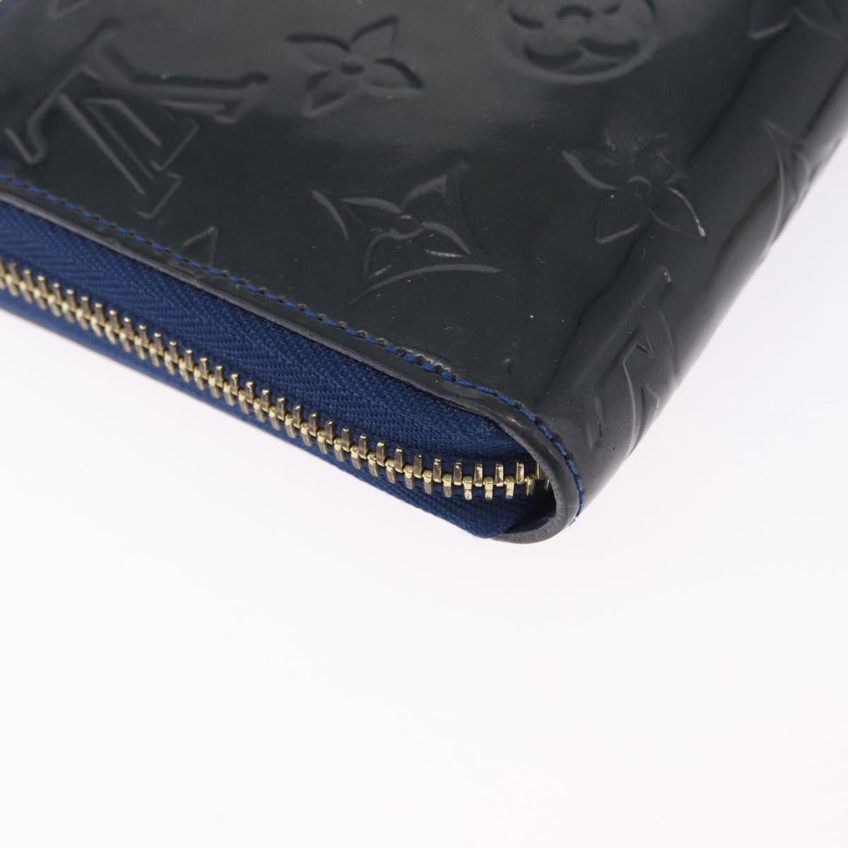 LOUIS VUITTON Monogram Vernis Zippy Long Wallet Grand blue M90047 Auth BA14414
