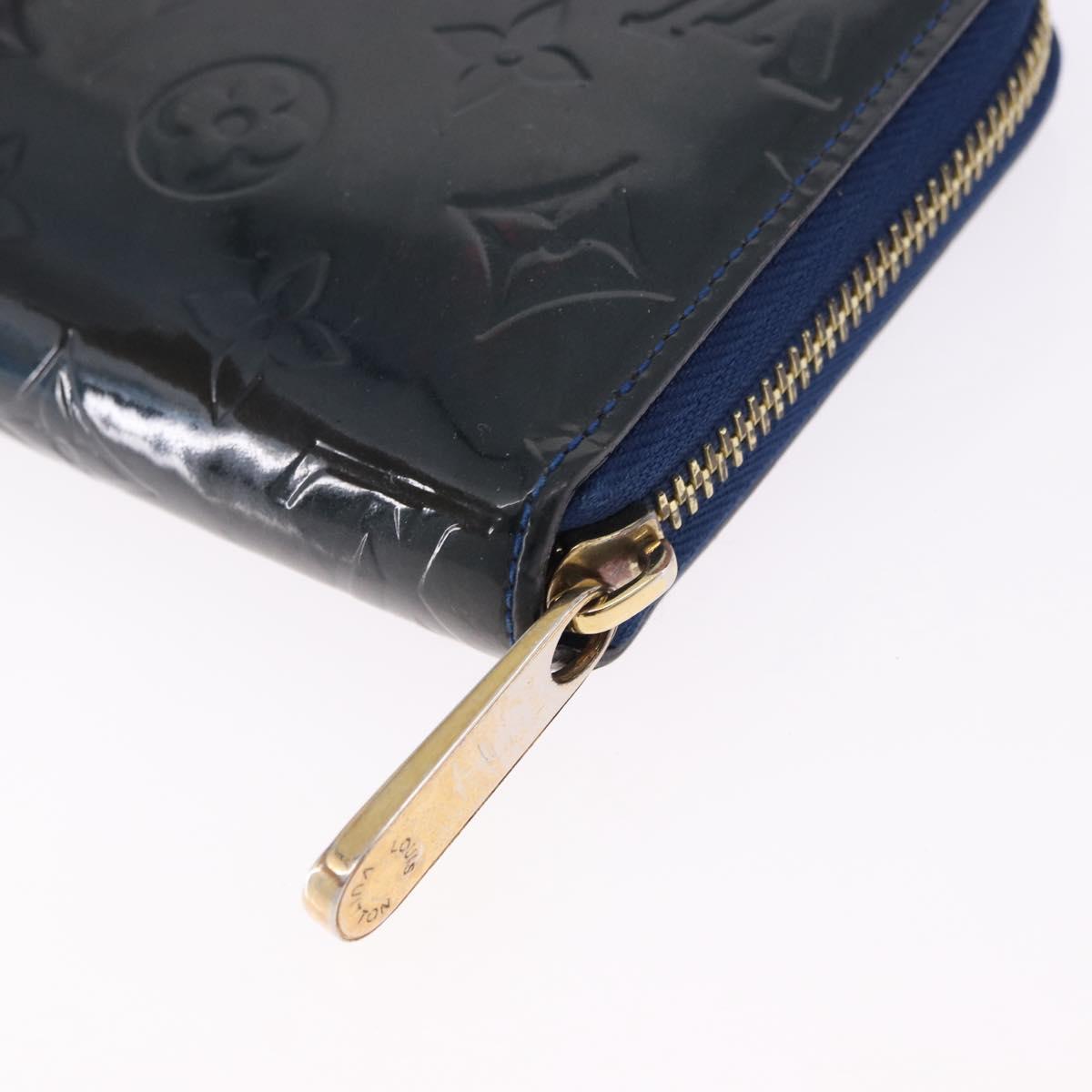 LOUIS VUITTON Monogram Vernis Zippy Long Wallet Grand blue M90047 Auth BA14414