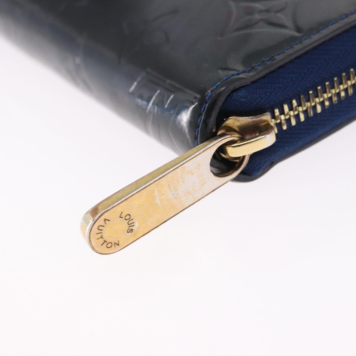 LOUIS VUITTON Monogram Vernis Zippy Long Wallet Grand blue M90047 Auth BA14414