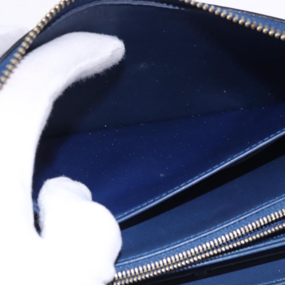LOUIS VUITTON Monogram Vernis Zippy Long Wallet Grand blue M90047 Auth BA14414