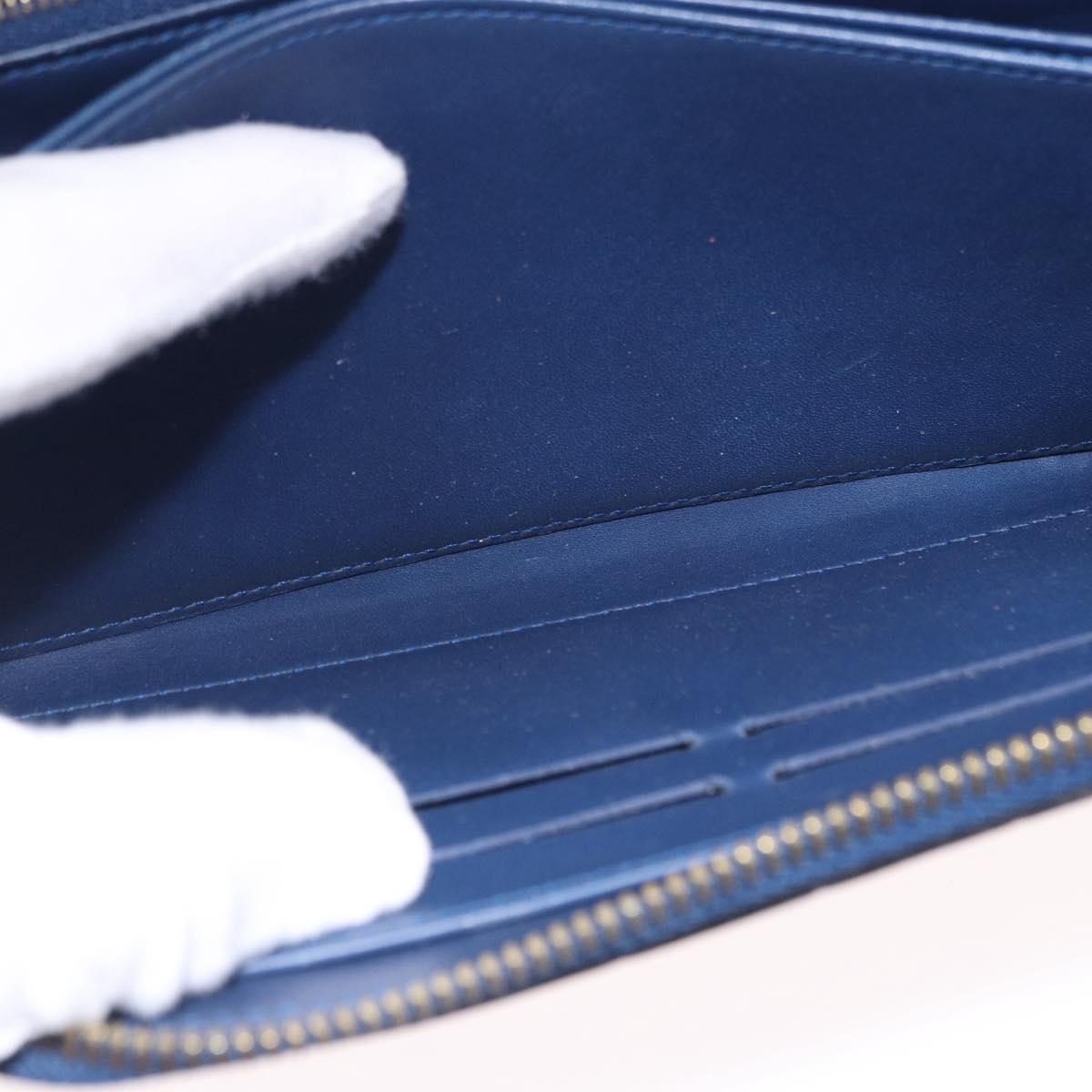 LOUIS VUITTON Monogram Vernis Zippy Long Wallet Grand blue M90047 Auth BA14414