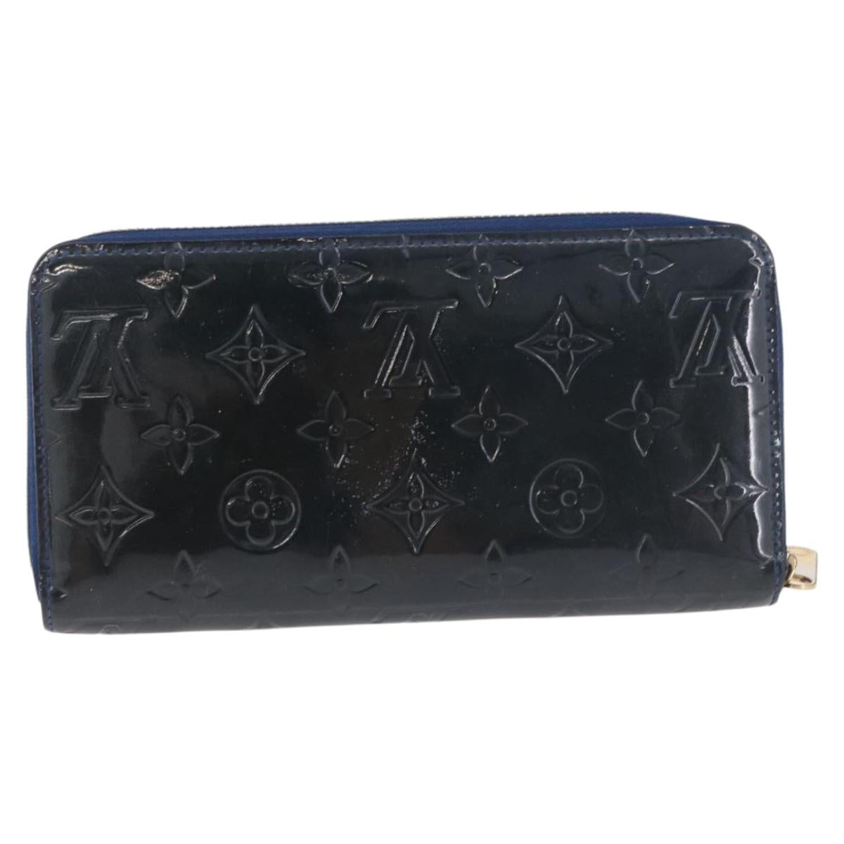 LOUIS VUITTON Monogram Vernis Zippy Long Wallet Grand blue M90047 Auth BA14414