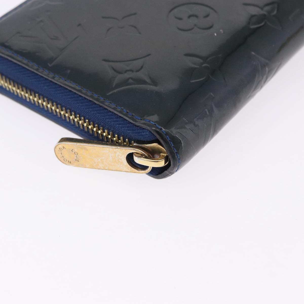 LOUIS VUITTON Monogram Vernis Zippy Long Wallet Grand blue M90047 Auth BA14414
