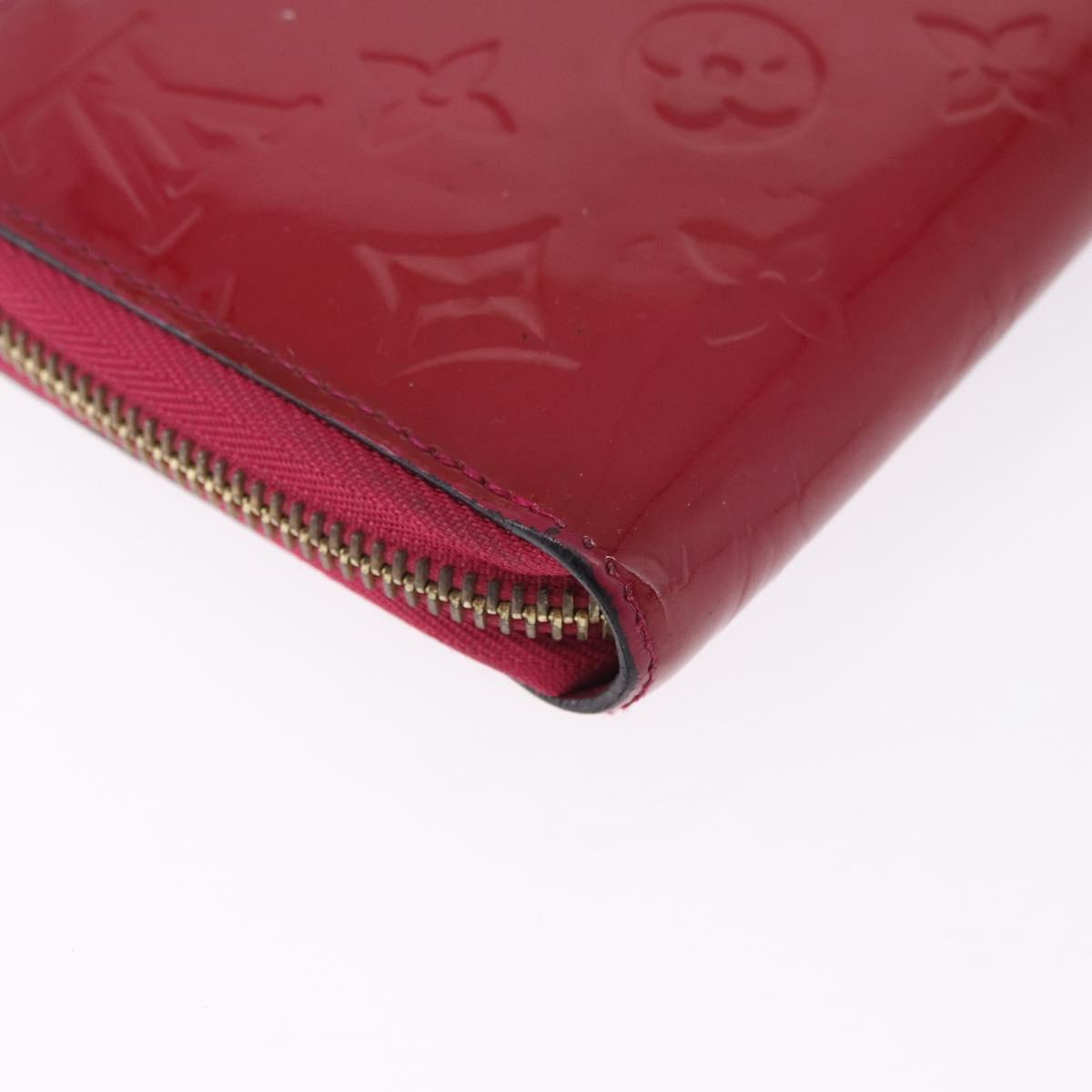 LOUIS VUITTON Monogram Vernis Zippy Long Wallet Rose Andian M91597 Auth BA14415