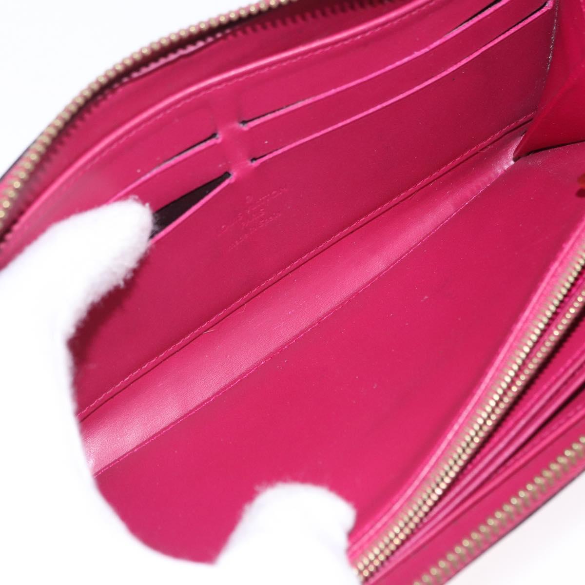 LOUIS VUITTON Monogram Vernis Zippy Long Wallet Rose Andian M91597 Auth BA14415