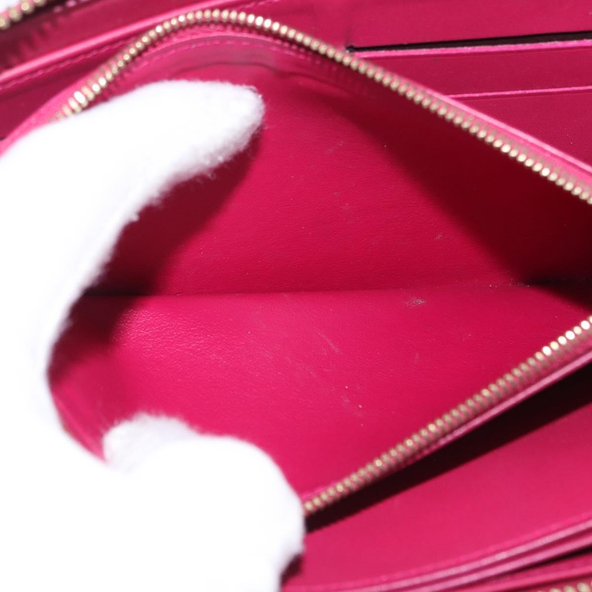 LOUIS VUITTON Monogram Vernis Zippy Long Wallet Rose Andian M91597 Auth BA14415