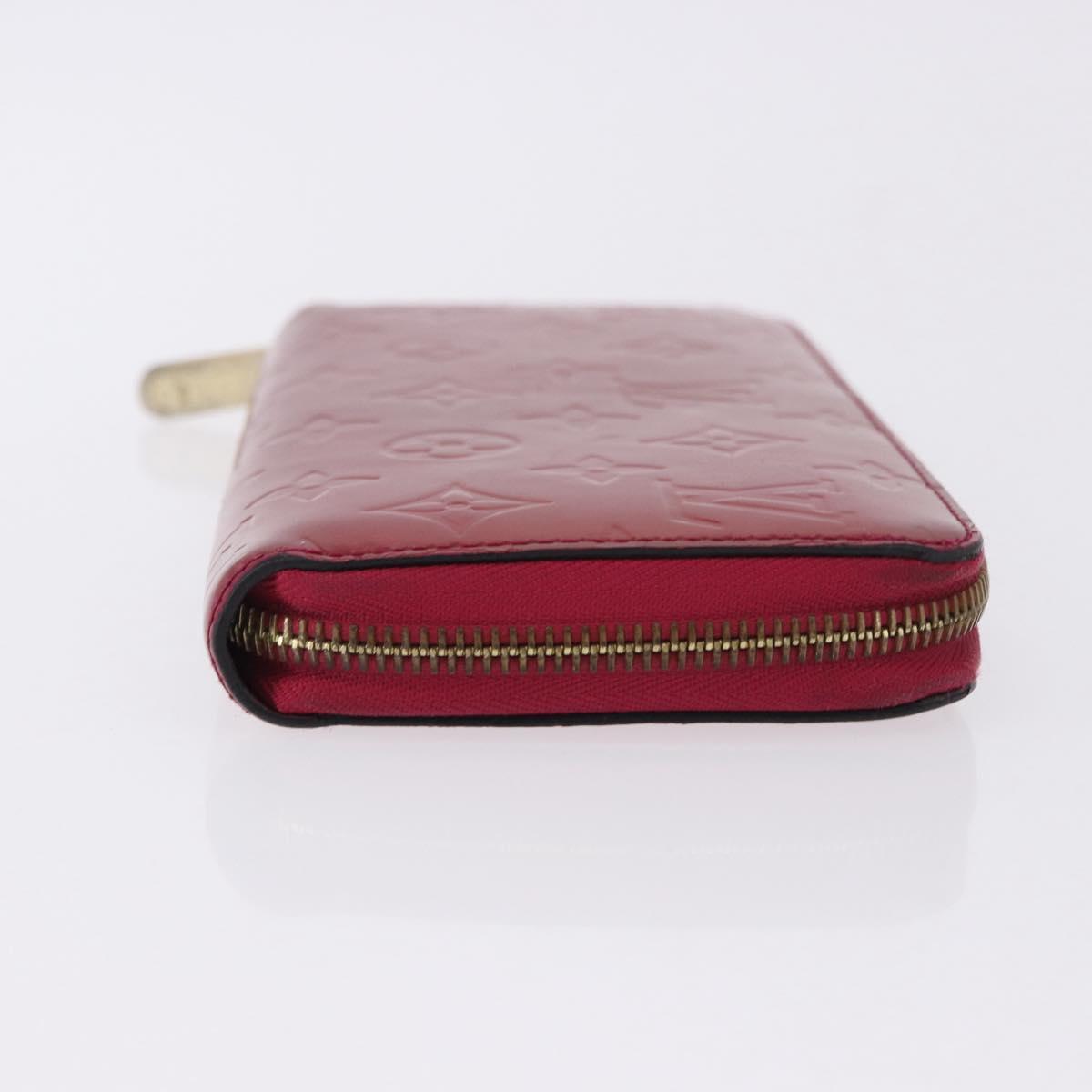 LOUIS VUITTON Monogram Vernis Zippy Long Wallet Rose Andian M91597 Auth BA14415