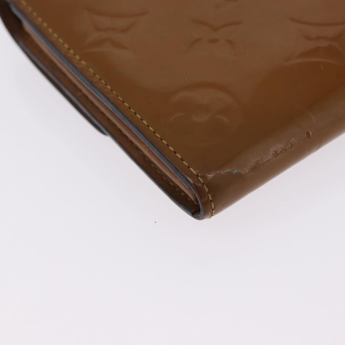 LOUIS VUITTON Vernis Portefeiulle Sarah Long Wallet Moldore M90290 Auth BA14416