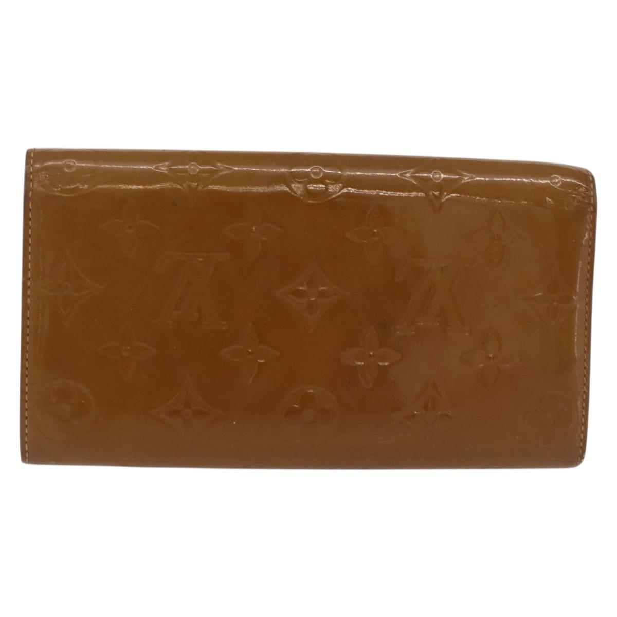 LOUIS VUITTON Vernis Portefeiulle Sarah Long Wallet Moldore M90290 Auth BA14416