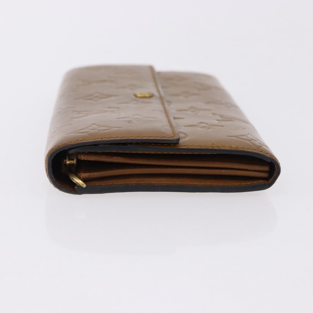 LOUIS VUITTON Vernis Portefeiulle Sarah Long Wallet Moldore M90290 Auth BA14416