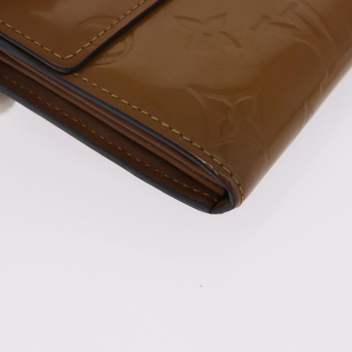 LOUIS VUITTON Vernis Portefeiulle Sarah Long Wallet Moldore M90290 Auth BA14416