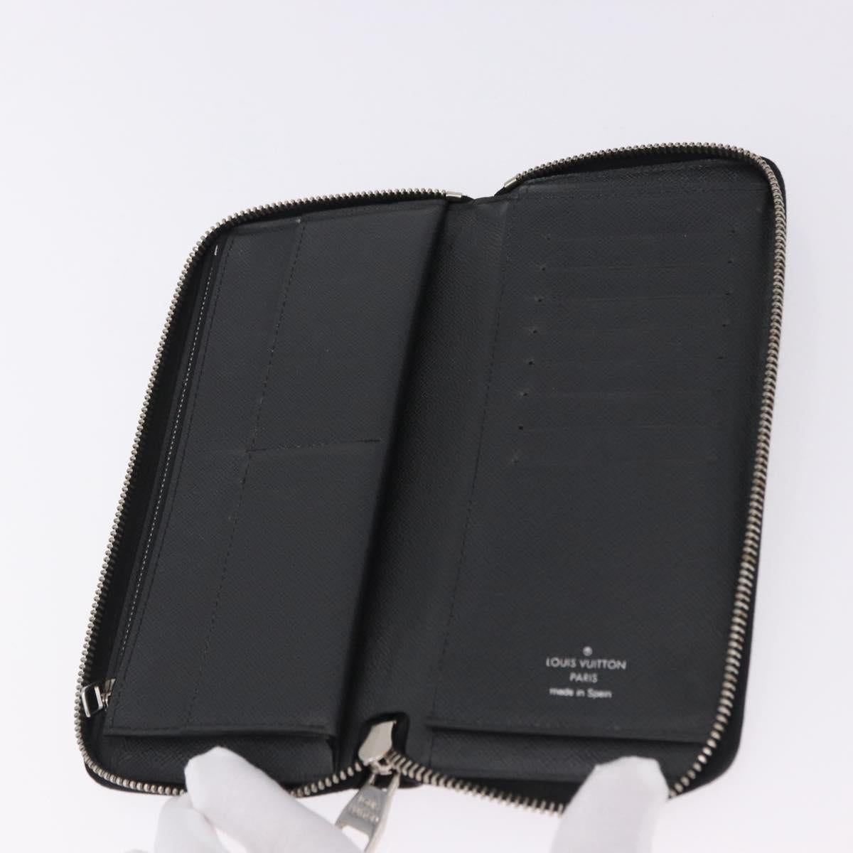 LOUIS VUITTON Taiga Zippy Wallet Vertical Wallet Ardoise M32822 LV Auth BA14417