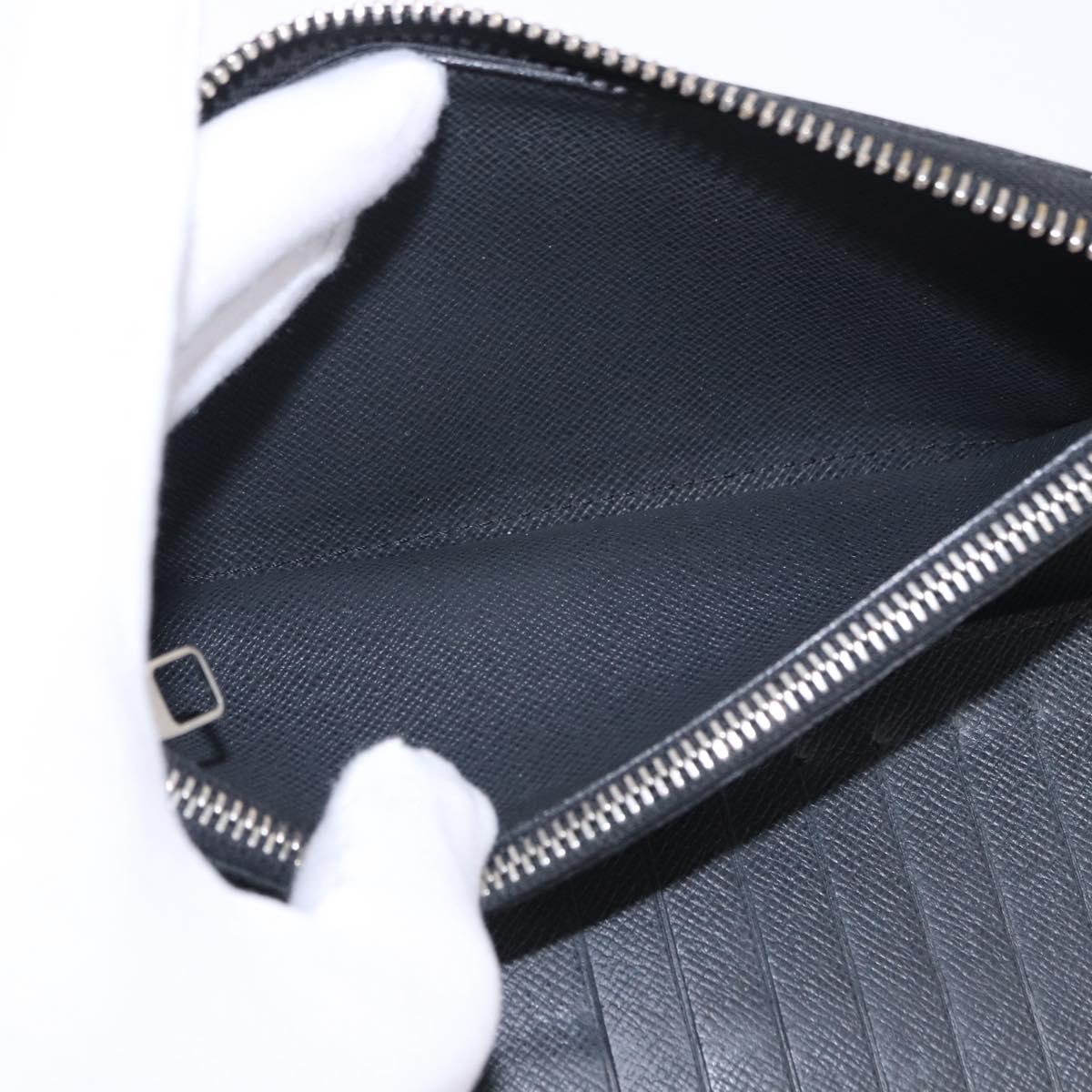 LOUIS VUITTON Taiga Zippy Wallet Vertical Wallet Ardoise M32822 LV Auth BA14417