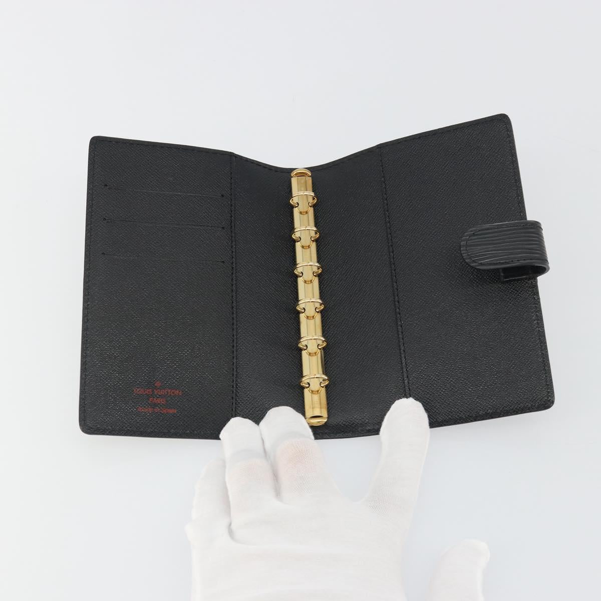 LOUIS VUITTON Epi Agenda PM Day Planner Cover Black R20052 LV Auth BA14418A