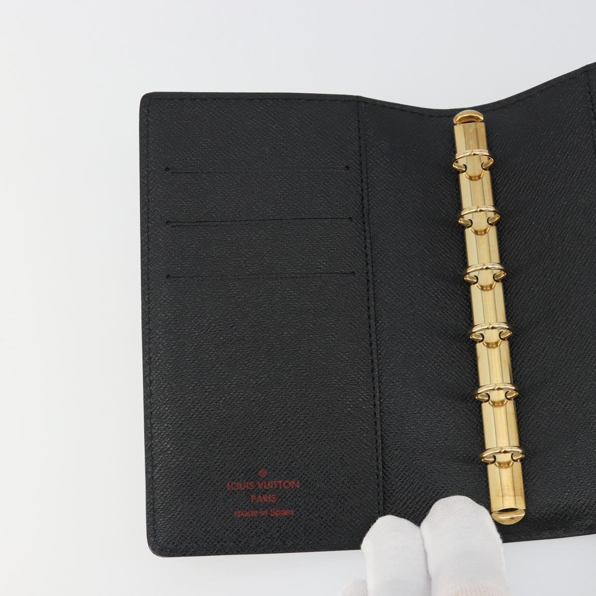LOUIS VUITTON Epi Agenda PM Day Planner Cover Black R20052 LV Auth BA14418A
