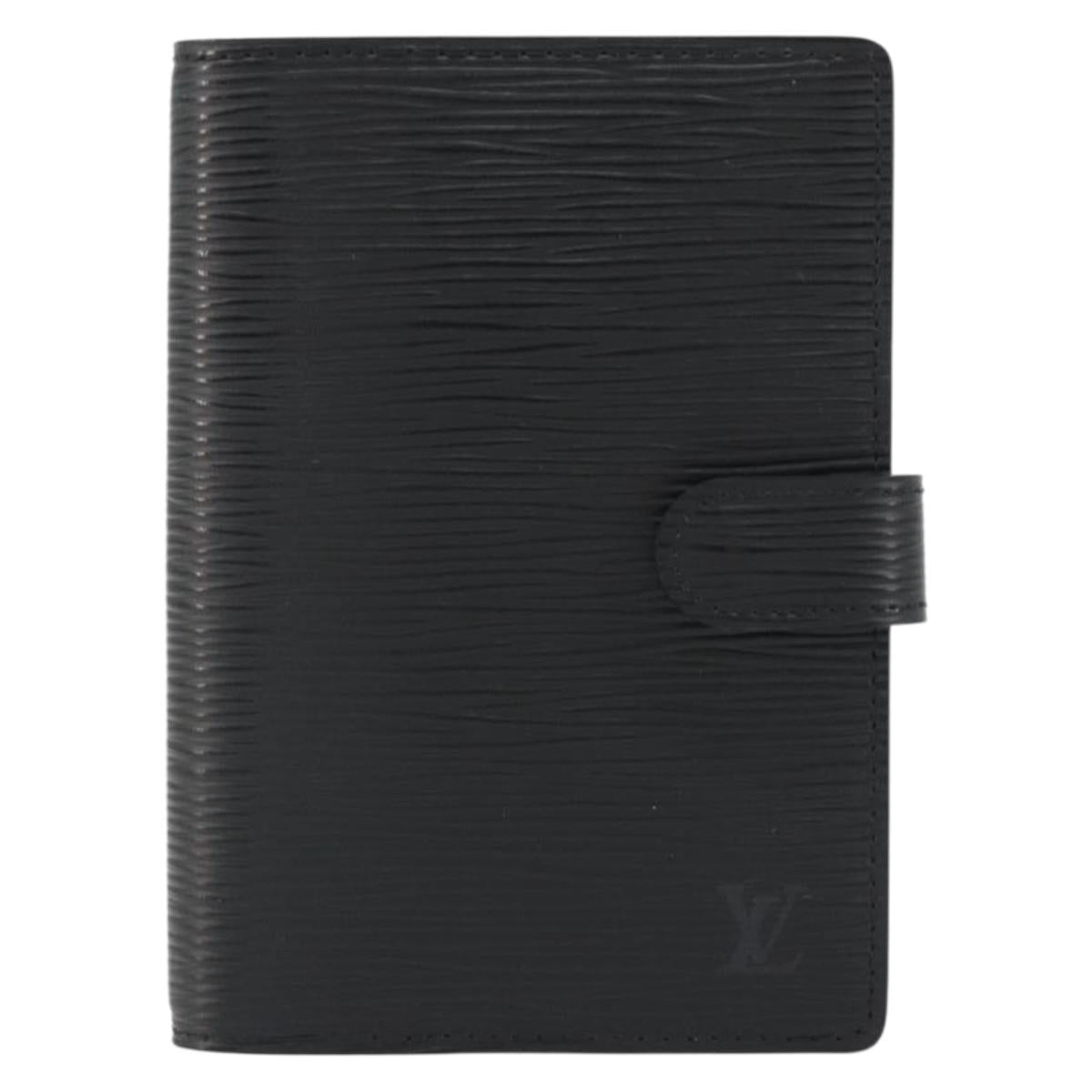 LOUIS VUITTON Epi Agenda PM Day Planner Cover Black R20052 LV Auth BA14418A