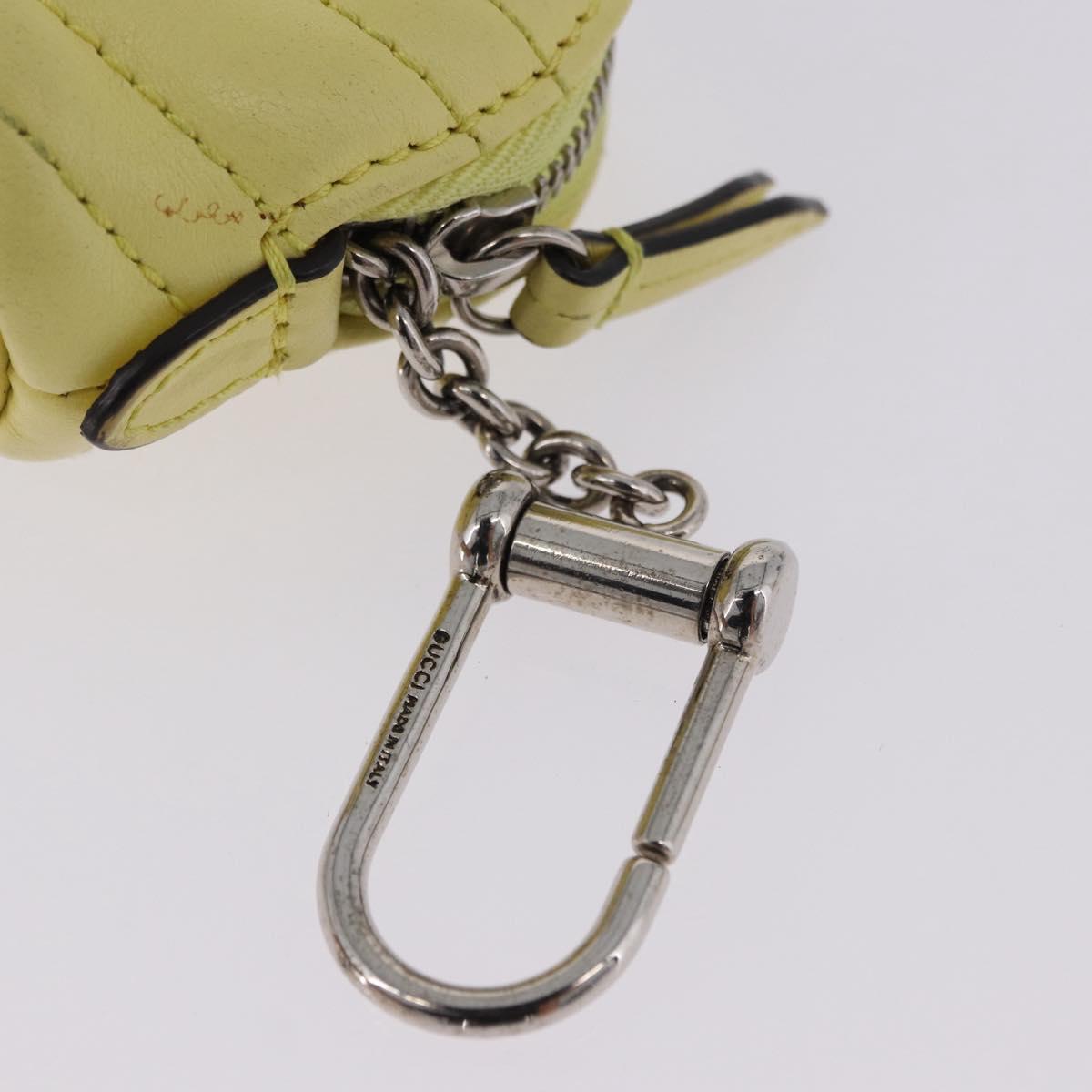 GUCCI GG Marmont Pouch Leather Yellow Silver 625691 Auth BA14419A