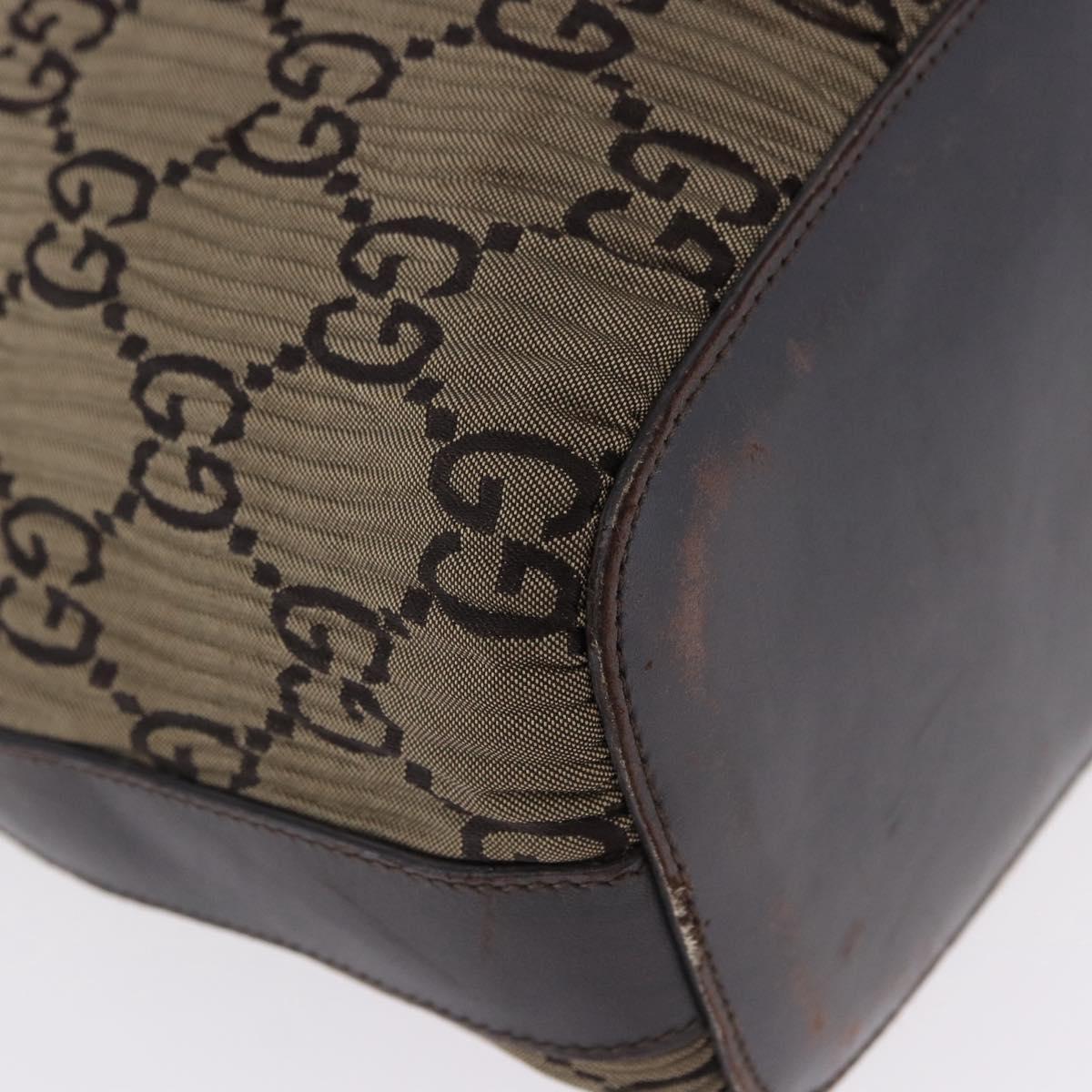 GUCCI GG Canvas Shoulder Bag Brown Silver 001 3814 3754 Auth BA14420