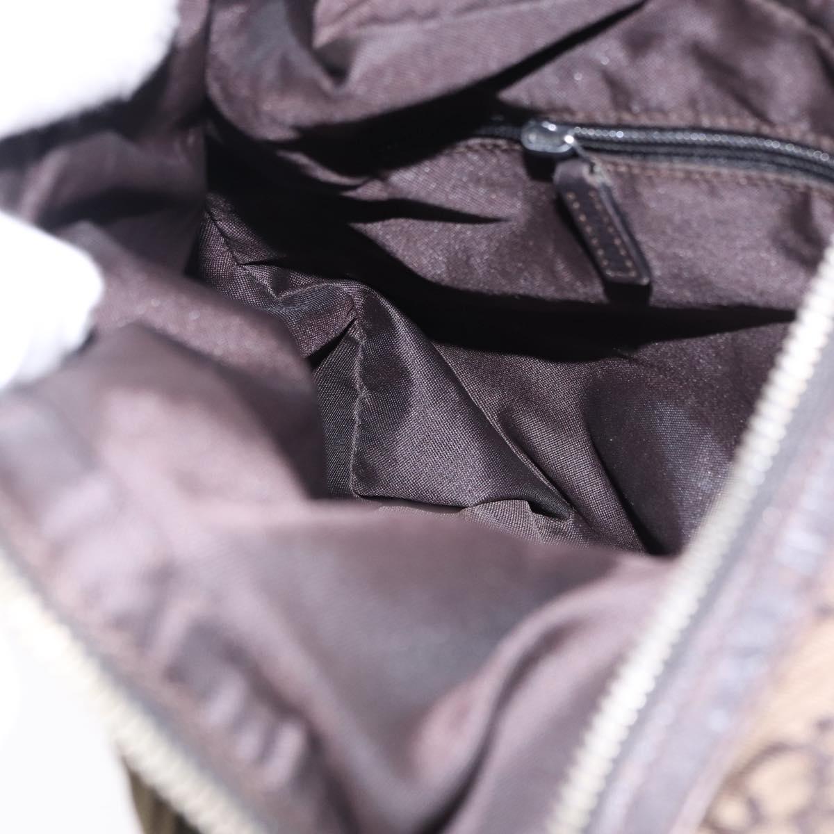 GUCCI GG Canvas Shoulder Bag Brown Silver 001 3814 3754 Auth BA14420