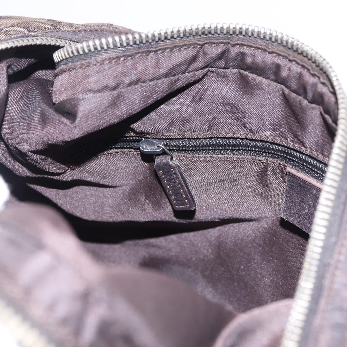 GUCCI GG Canvas Shoulder Bag Brown Silver 001 3814 3754 Auth BA14420