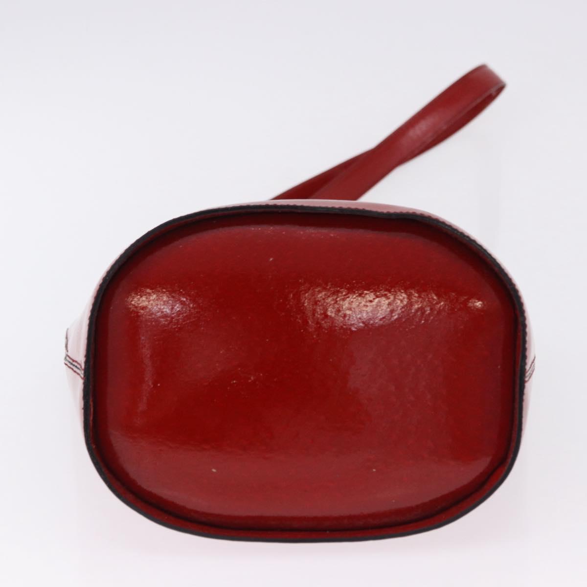 CELINE Shoulder Bag Patent leather Red Gold Auth BA14422A