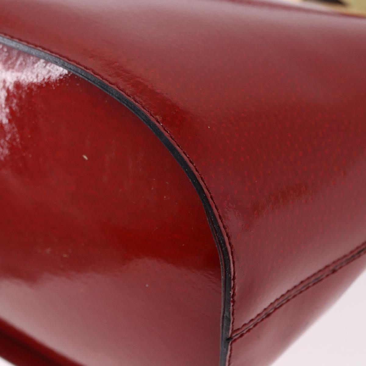 CELINE Shoulder Bag Patent leather Red Gold Auth BA14422A