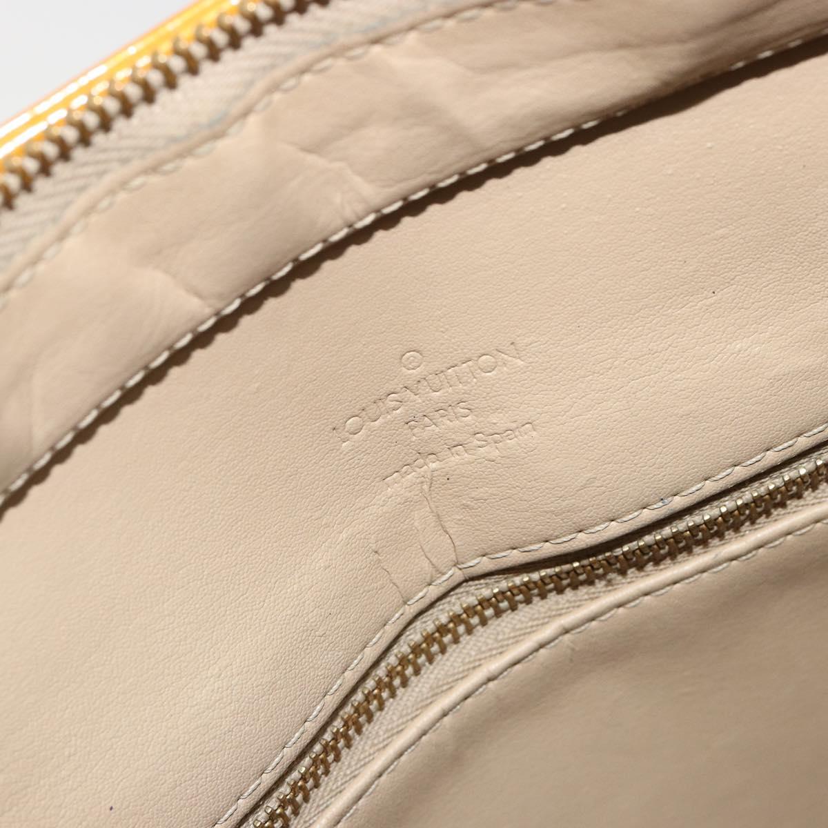 LOUIS VUITTON Monogram Vernis Houston Hand Bag Beige M91004 LV Auth BA14423