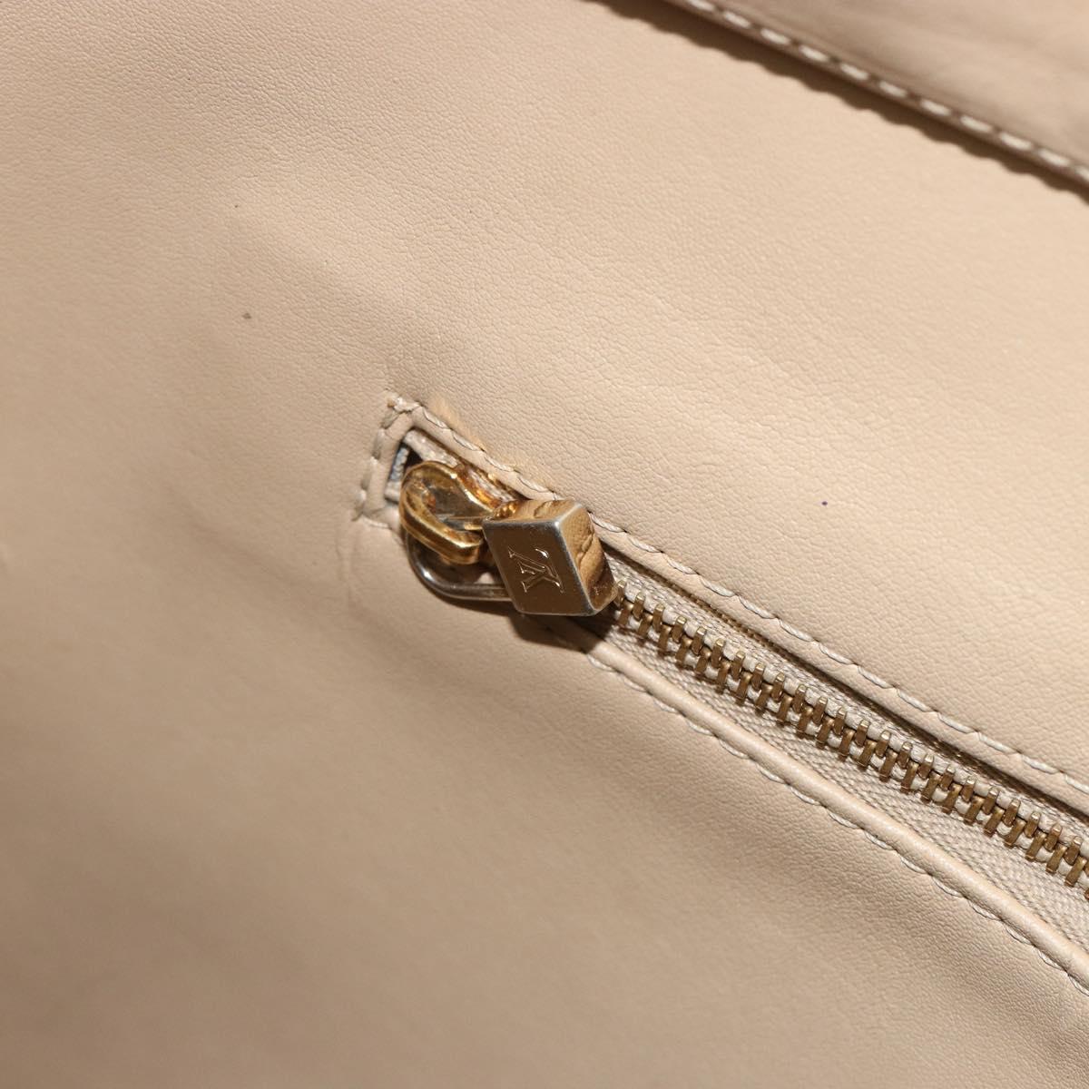 LOUIS VUITTON Monogram Vernis Houston Hand Bag Beige M91004 LV Auth BA14423
